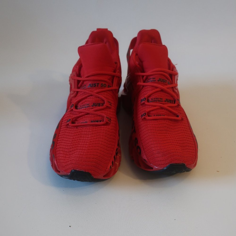 Mens Just So So Knife Edge Red Black Lace-Up Sneakers 42 US/9 *